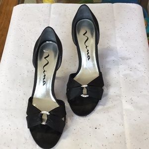 Nina Felony Peep Toe Heels with Rhinestones.